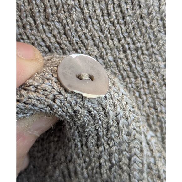 Eileen Fisher Silk Blend Button Cardigan Small Gray Knit Pockets Minimalist - Picture 10 of 10
